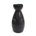 image of CAC China 666-WP-BLK Japanese Sake Pot, 6 oz, 1-3/4" dia. x 5-1/4"H, Stoneware, Black - 1 Dozen