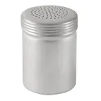 image of CAC China ADRE-10 Dredge, 10‑Ounce Aluminum Cheese Shaker, Silver Finish, Perforated Medium Top, No Handle