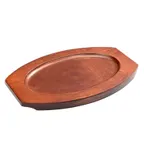 image of CAC China ALPL-11-UW Oval Wooden Underliner, 12" Size, Fits 11" Platter, Sizzle Thermal Serving