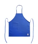 image of CAC China APBB-2BL Bib Apron, 26"W x 33"L, Blue, Poly/Cotton, 2 Pockets