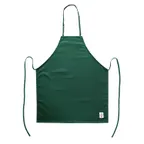 image of CAC China APBB-2GN Bib Apron, 26"W x 33"L, Green, Poly/Cotton, 2 Pockets