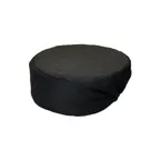 image of CAC China APHT-1KL Chef's Pride Hat Pillbox, 3-1/2"H, L/XL, Black Beanie