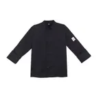 image of CAC China APJK-1KS Chef's Pride Jacket, Black Small Size, Skull Design, Restaurant Uniform