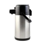 image of CAC China APSL-25PB Airpot – 2.5 L (84 oz) Stainless Steel, Black Lid, Push‑Button, Vacuum Insulated