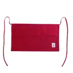 image of CAC China APWA-1R Waist Apron, 21-7/8"L x 12-1/2"W, Red, 65/35 Poly/Cotton, 3 Pockets