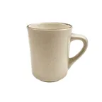 image of CAC China AZ-17 8 oz Mug, 3-1/8" Dia x 4" H, Brown Rim White Ceramic, Dishwasher Safe - 1 Dozen