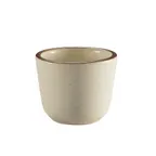 image of CAC China AZ-45 Tea Cup, 4.5 Oz (2‑7/8" Dia x 2‑1/4" H), Brown Rim Stoneware, Safe - 1 Dozen