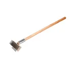 image of CAC China B2OS-27 Pizza Oven Brush with 27" Wood Handle, Durable Metal Bristles, Kitchen Scraper