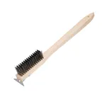 image of CAC China B3UT-21W Utility Wire Brush, 20‑1/2" Handle, 20" Length, Built‑In Scraper, Heavy Duty Steel Bristles