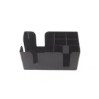 image of CAC China BCDY-6 Black Plastic Bar Caddy, 6-Compartment, BPA Free, NSF - Each