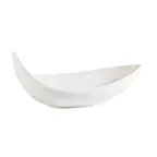 image of CAC China BDS-7 Boat-Shape Porcelain Bowl, 7" L x 3-1/2" W x 3" H, White, Dishwasher Safe - 1 Dozen