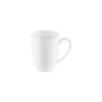 image of CAC China BHM-17 Bahamas Mug, 11 oz (3" Dia) Round Embossed Porcelain Bone White, 1 Dozen