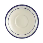 image of CAC China BLU-2 Blue Line Saucer 6" Dia x 1" H Round Stoneware, Dishwasher Safe - 1 Dozen