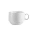 image of CAC China BST-35 Boston Cup 3.5 Oz 2-5/8" Dia x 2-1/4" H White Porcelain Microwave Safe - 1 Dozen