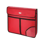 image of CAC China BTPZ-0524R BagTec® Pizza Delivery Bag, Red 24" x 24" x 5", Insulated, Reinforced Strap, Steam Outlet, Water-Resistant Nylon Exterior