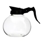 image of CAC China BVCD-64K-G Coffee Decanter, 64oz Glass, Black Handle, Ergonomic Spout