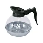 image of CAC China BVCD-64K Coffee Decanter, 64oz, Spout & Handle, Polycarbonate, Stainless Steel Base, Black