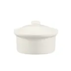 image of CAC China CAS-10 - 12 oz White Ceramic Casserole Bowl Lid, 5¼" Dia x 2½" H, Microwave Safe - 1 Dozen