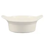 image of CAC China CAS-22 Casserole Bowl 15 oz 7"¼x5½"x2" White Stoneware Handles Dishwasher Safe - 1 Dozen
