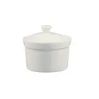 image of CAC China CAS-B10 - 10 oz Porcelain Bowl Lid, 4" x 2-3/8" H, Dishwasher Oven Safe - Set