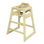 image of CAC China CHWH-30NAT Wooden High Chair, 29-3/4"H, Mahogany Finish, Natural, Restaurant Seating