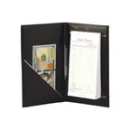 image of CAC China CKPR-9K Order Holder, 8-1/2" x 5-1/4" Black Check Presenter with Elastic Pen Loop