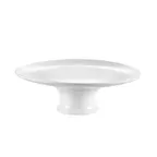 image of CAC China CKST-21F Cake Stand, 12" Diameter x 4" Height Porcelain, Super White, Dishwasher Safe