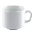 image of CAC China COP-SQ1 - Square Porcelain Cup 8.5 oz 3" x 3" x 2.75" White Microwave Safe - 1 Dozen
