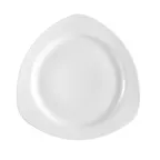 image of CAC China CPT-120 - Triangular 12" Super White Porcelain Pasta Bowl 22 oz Dishwasher Safe - 1 Dozen