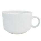 image of CAC China CRO-1-S - 8 oz Corona Coffee Cup, 3.5" Dia x 2.5" H, White Porcelain, Stackable - 1 Dozen