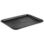 image of CAC China DSPT-1216K Fast Food Tray, 16"L x 12"W, Polypropylene, Rectangular Black