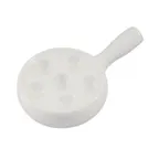 image of CAC China ESD-10-H Escargot Plate, 10" Round Porcelain, White, Dishwasher Safe, 6 Hole Handle - 1 Dozen