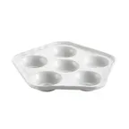 image of CAC China ESD-5 Escargot Plate, 5.5" x 5.5" x 1.25" White Porcelain, Safe, 6 Holes - 1 Dozen