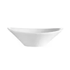 image of CAC China F-OV9 - 22 oz White Oval Salad Bowl 9" x 7¼" x 3" Porcelain Oven/Microwave Safe - 1 Dozen