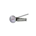 image of CAC China FPMT-F8 Frothing Thermometer, 1" Dial, 5" Probe, Steel Clip, Calibratable, 0-220°F