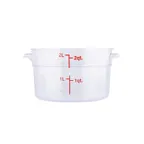 image of CAC China FS1P-2C Food Storage Container, 2 Qt Round, Clear Polycarbonate, Dishwasher/Freezer Safe