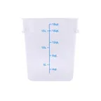 image of CAC China FS1P-SQ18C 18-Quart Square Food Storage Container, PC Clear, Stackable, Dish/Freeze Safe