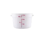 image of CAC China FS3P-12W Food Storage Container, 12 Qt Round, Polypropylene White, NSF Certified