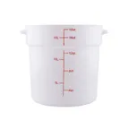 image of CAC China FS3P-18W Food Storage Container, 18 qt, Round, Stackable, Polypropylene, White, BPA Free