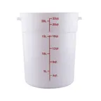 image of CAC China FS3P-22W Food Storage Container, 22 qt, Round, Stackable, Polypropylene, White, BPA Free