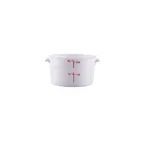 image of CAC China FS3P-2W Food Storage Container, 2 qt, Round, Stackable, Polypropylene, White, BPA Free