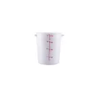 image of CAC China FS3P-4W Food Storage Container, 4 qt., Round, Stackable, Polypropylene, White, BPA Free