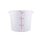 image of CAC China FS3P-6W Food Storage Container, 6 qt, Round, Stackable, Polypropylene, White, BPA Free, NSF