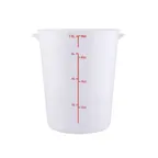 image of CAC China FS3P-8W Food Storage Container, 8 qt., Round, Polypropylene, White, BPA‑Free, NSF