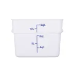 image of CAC China FS3P-SQ12W Food Storage Container 12 qt Square Stackable Polypropylene White BPA-Free