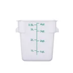image of CAC China FS3P-SQ4W Food Storage Container, 4 qt., Square, Stackable, Polypropylene, White