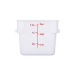 image of CAC China FS3P-SQ6W Square Food Storage, 6 Qt White Polypropylene, Stackable, Dishwasher/Freezer Safe