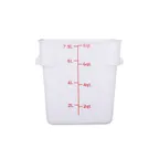 image of CAC China FS3P-SQ8W Food Storage Container, 8 qt, Square, Stackable, Polypropylene, White, BPA‑Free