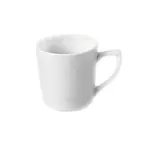 image of CAC China FT-8-P Frontier Mug, 8-9 oz (3-1/4" Dia. x 3/4" H), Super White Porcelain - 1 Dozen