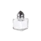 image of CAC China G1SQ-05S Square Salt Pepper Shaker, 1/2 oz Glass Jar with Stainless Steel Top – 1 Dozen